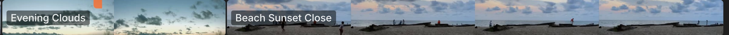 The timeline after: Night Drive is gone and Beach Sunset Close runs longer.